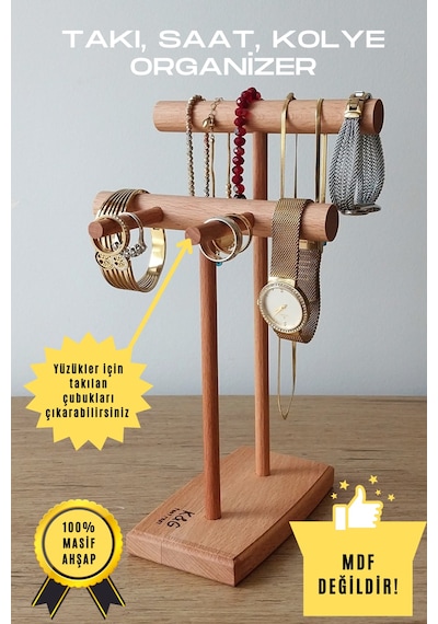 Takı Organizer Ahşap Takı Askısı 25 Cm Takı Standı Yüzük Kolye Askısı Takı Ve Aksesuar Düzenleyici