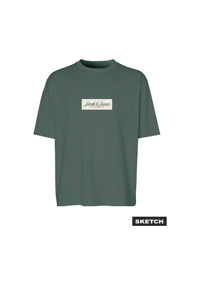 Jack & Jones Erkek Gögüs Baskili Kisa Kollu Tisört - Norrebro - 12307253 Laurel Wreath