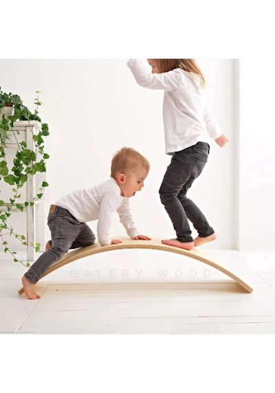 Galerywood Denge Tahtası, Balance Board, Doğal Ahşap Çocuk Oyuncak, Spor Ekipmanı, Eğitici Oyuncak Ahşap
