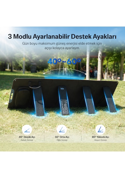 Bix 200w Taşınabilir Katlanabilir Solar Şarj Usb-a Type-c Dc Çıkışlı Power Station Uyumlu Kamp Karavan İçin Güneş Paneli Outdoor Konnektör Kit Dahil