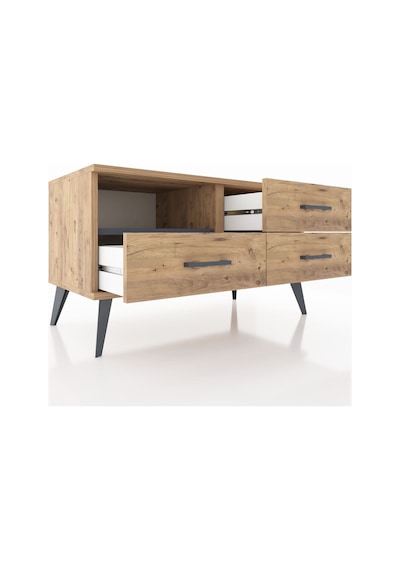 Hyperion Şifonyer Tek Raflı 3 Çekmeceli 88x44x48 Çam-antrasit/çam Antrasit/çam