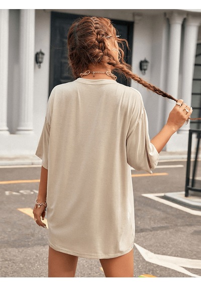 Uyguntarz Unisex Beauty Tasarım Basklı Tshirt Bej