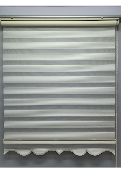 Bbb Dar Pliseli Stor Zebra Perde Krem Mz321