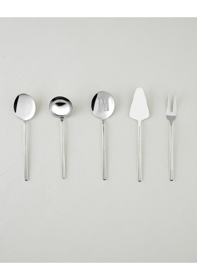 English Home Aurelia Paslanmaz Çelik 5'li Servis Seti 20,5x22,8x21,8x23,5x22 Cm Silver