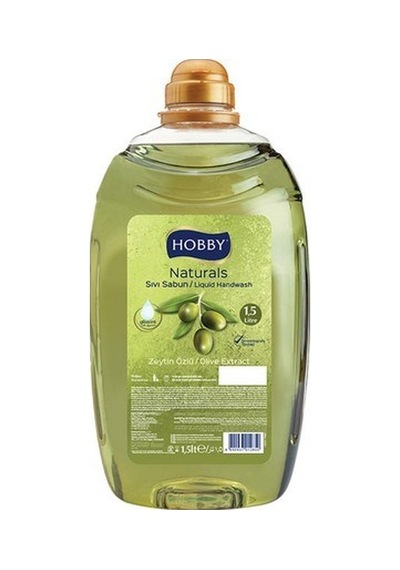 Hobby Sıvı Sabun Zeytin Yağ-Yeşil 1,5 LT x 8 Adet