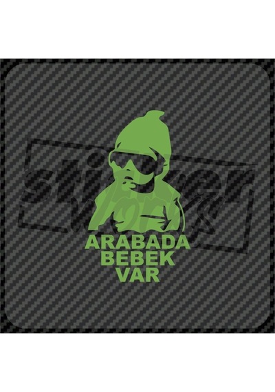 Arabada Bebek Var Sticker Yeşil