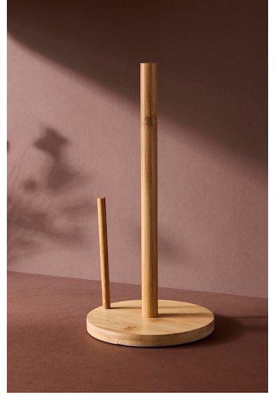 Bambu Yuvarlak Kağıt Havluluk 14 Cm Pratik Kullanım Ergonomik Mutfak Havluluğu Kahverengı Kahverengi