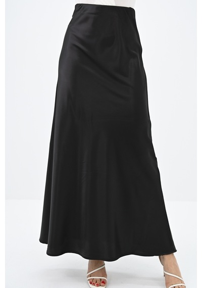 Koza Butik Kadın Dökümlü Saten Etek 6275-24 001