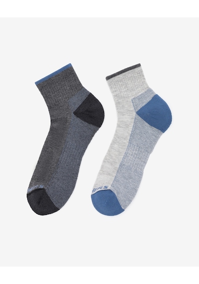 Skechers 1/2 Terry Traıl Qtr Crew - 2'li Paket Erkek Çorap Erkek Grey/grey Çorap S118740-039 Gri