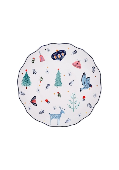 Emsan Infancy New Year Yılbaşı New Bone 2'li Pasta Tabağı 20.5 CM