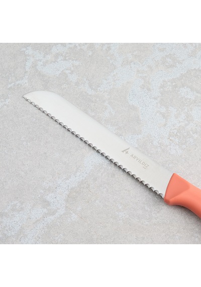 Aryıldız Rexa Tırtıklı Ekmek Bıçak Turuncu 19 Cm Renkli