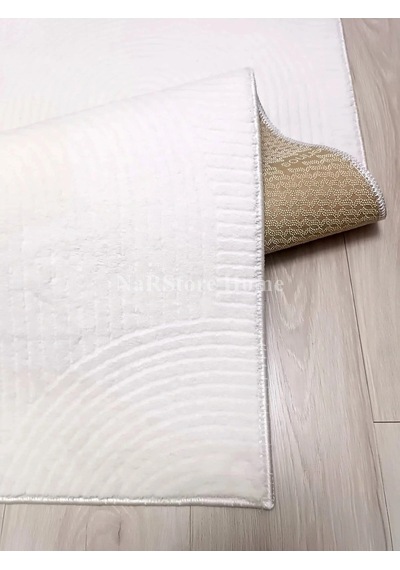Rölyef Joy Krem Kaymaz Yıkanabilir Taban Kesme Salon Mutfak Halı Yolluk