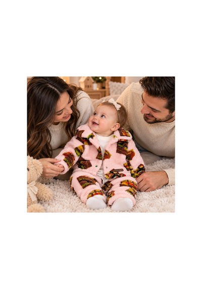Messlife Peluş Dokulu 3 Parça Bebek Takımı Pembe - 929614813 Pembe