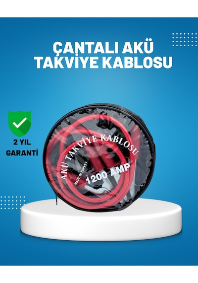 1200 Amper Akü Takviye Kablosu 2 Metre İzoleli Bakır Uçlu