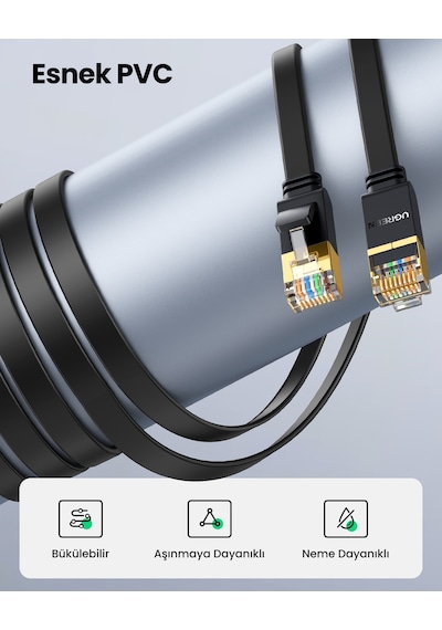 Ugreen Cat7 U/ftp Flat Ethernet Kablosu 1.5 Metre, 11276