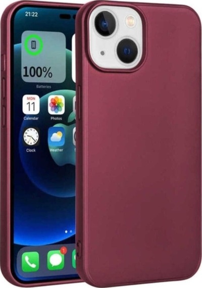 Apple Uyumlu iPhone 14 Plus Kılıf Zore Premier Silikon Kapak Mürdüm