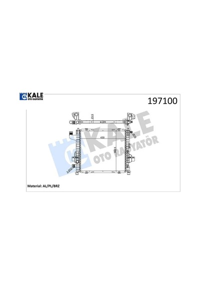 Radyatör Twng 96 1.2 Enj 16v Ac Mek Otom 430x395x24 1 Sıra Alb Sistem Kale Radyatör 7701045211/ 7701499801
