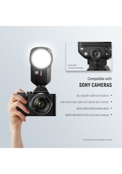 Neewer Z2pro-s Sony Uyumlu 76w Yuvarlak Kafa Akülü Tepe Flaşı