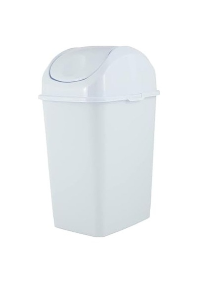 Superio Mini Plastik Çöp Kovası, Salıncak Üst Kapaklı 1,25 Galon Kompakt Küçük Çöp Kovası Taşınabilir Çöp Kovası Tezgah, Masaüstü, Makyaj Vanity, Banyo, Araba, Lavabo Altı, Yurt İçin, 5 Litre Beyaz
