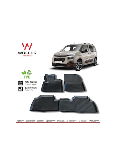 Citroen Berlingo Paspas 2019 Sonrası 3D Havuzlu Wöller Paspas