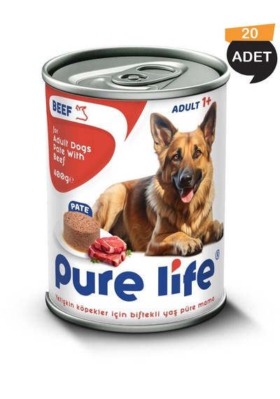 Pure Life Biftekli Yetişkin Köpek Konservesi 20 x 400 G