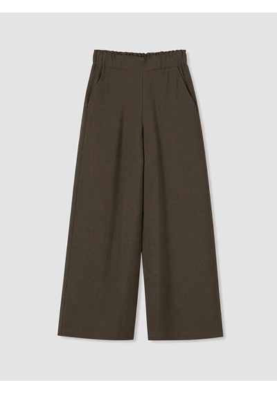 Lcwaıkıkı Classic Haki Beli Lastikli Geniş Paça Kadın Pantolon