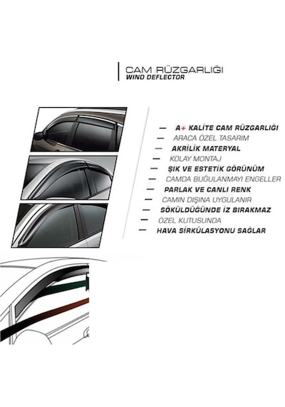 Toyota Corolla 93-98 Cam Rüzgarlığı Marka Mugen 4'lü