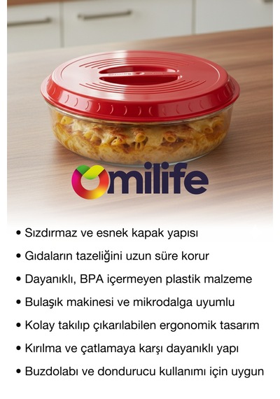 2 Adet Kırmızı Renk Yuvarlak Borcam Kapağı Dayanıklı Plastik Gıda Saklama Taşıma Kapağı Diğer