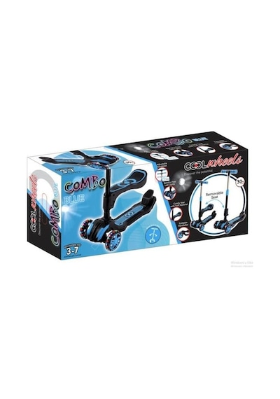 Furkan Toys Cool Wheels Led Işıklı Oturaklı Combo Scooter Mavi