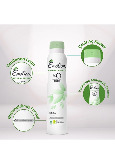 Emotion Natural Breeze Kadın Alüminyumsuz Vegan Deodorant 4x200 Ml