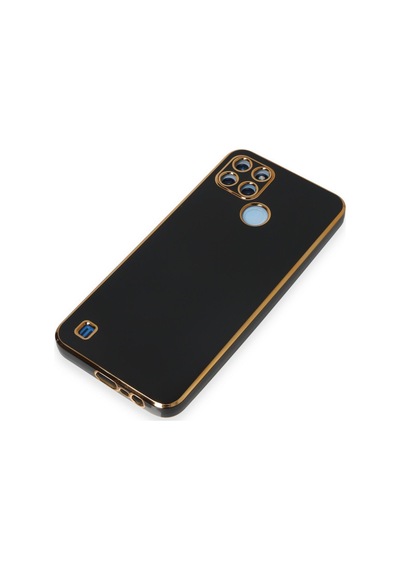 Realme C25y Uyumlu Kılıf Volet Silikon - Siyah
