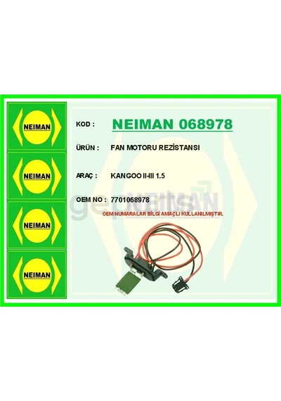 Fan Motoru Rezistansı Kangoo 2 - 3 1.5