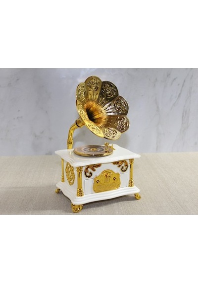 Periboia Gramofon Müzik Kutusu Beyaz