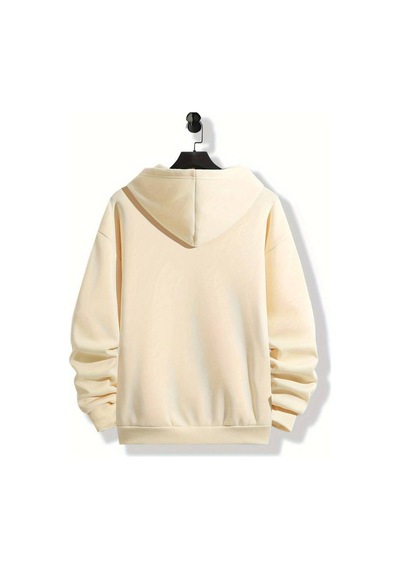 Medinenur Astronot Arka Baskılı Kapüşonlu Sweatshirt Bej