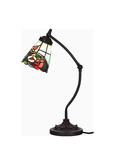 Home London Breeze L30688 El Yapımı Tiffany Vitray Ayarlanabilir Kollu Masa Lambası Rose