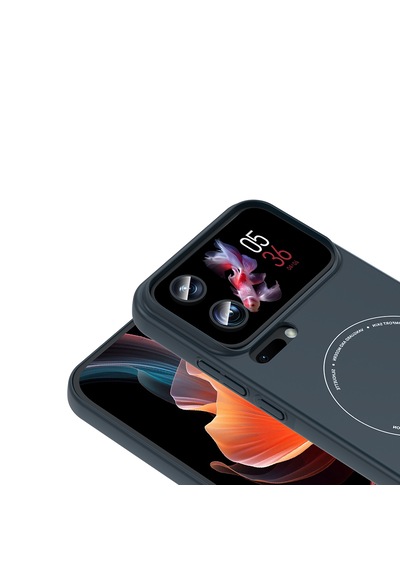 Xiaomi 17 Pro Max Kılıf Mat Görünümlü Soft Pürüzsüz Yüzey M-safe Şarj Özellikli Kamera Korumalı Kapak Lacivert