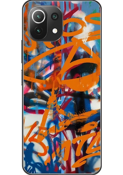 Xiaomi Mi 11 Lite Uyumlu Şeffaf Kılıf Graffiti 2 Tasarımlı