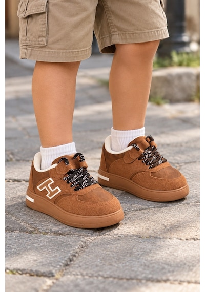 Mini Bonito Kız Erkek Çocuk Günlük Sneakers Spor Ayakkabı Şık Ve Rahat Çocuk Ayakkabısı Taba