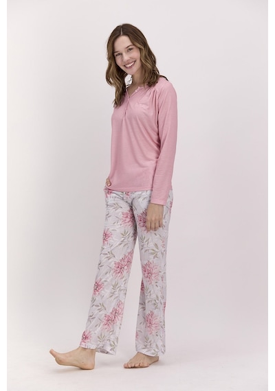 Pierre Cardin Çiçekli Açık Pembe Kadın Pijama Takımı 5274-28121