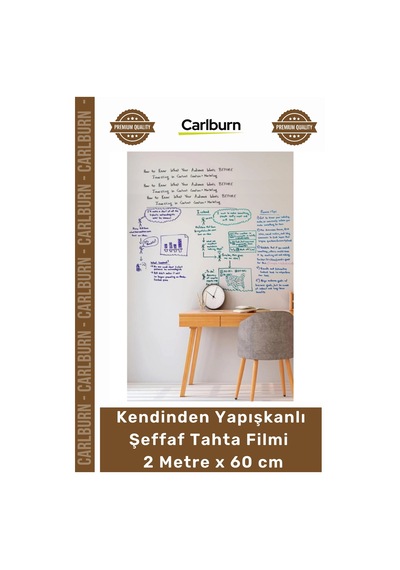 Tahtafilm Silinebilir Rulo Yazı Tahtası Kendinden Yapışkanlı Şeffaf Tahta Filmi 2 Metre X 60 Cm Diğer