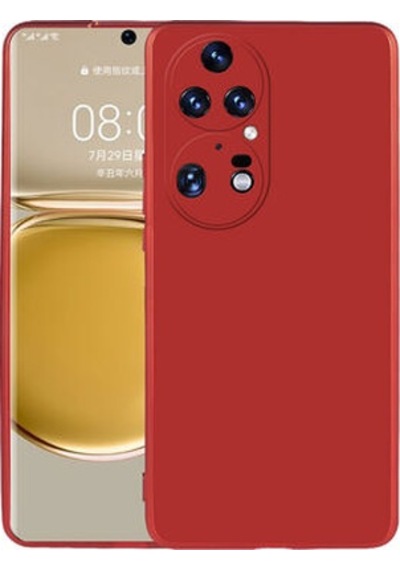 Huawei P50 Pro Kılıf Esnek Yapılı İnce Slim Silikon Kapak Ryc/premier Kirmizi