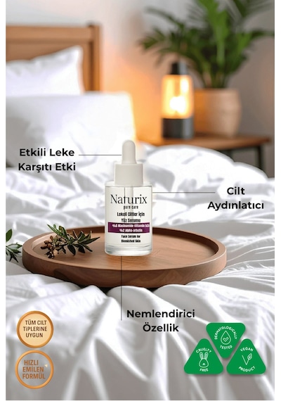 Leke Karşıtı Yüz Serumu %5 Niacinamide & %2 Alpha-arbutin Lekeli Ciltler İçin Etkili Bakım 30ml