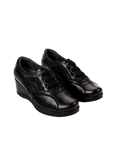Forelli 57602-G Defne Siyah Kadın Comfort Deri Ayakkabı