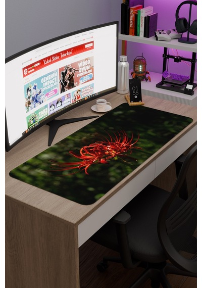 Higanbana Kaymaz Dikişli Kauçuk Oyuncu Mousepad V1 - 90x40 Xxl Gaming Mouse Pad Fare Altlığı