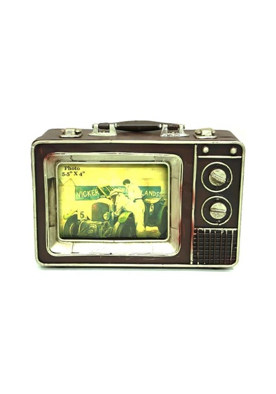 Dekoratif Metal Televizyon Bul Vintage Biblo Hediyelik
