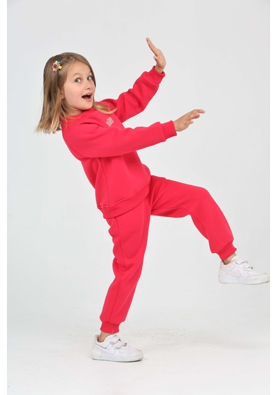 Toontoy Kids Toontoy Kız Çocuk 2'li Takım Bisiklet Yaka Sweatshirt & Beli Paçası Lastikli Cepli Jogger Eşofman Altı - 3 İplik Şardonlu Fuşya Toontoy Kids Toontoy Kız Çocuk 2'li Takım Bisiklet Yaka Sweatshirt & Beli Paçası Lastikli Cepli Jogger Eşofman Altı - 3 İplik Şardonlu Fuşya