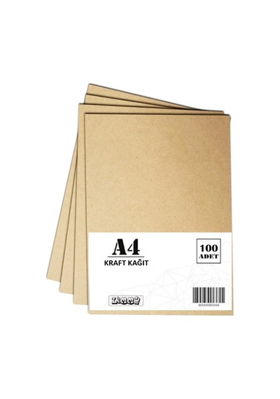 A4 Kraft Kağıdı Kraft Fotokopi Kağıdı Saman Kağıdı- 100 Adet