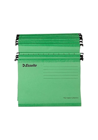 Esselte Klasik Askılı Dosya, A4, Yeşil, 25&apos Li Paket, Sekmeler Dahil, 90318 0.75 LT - 2.5 LT - 12 KG Esselte Klasik Askılı Dosya, A4, Yeşil, 25&apos Li Paket, Sekmeler Dahil, 90318 0.75 LT - 2.5 LT - 12 KG