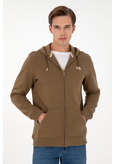 U.S. Polo Assn. Erkek Haki Şardonlu Örme Hırka 50293146-VR027