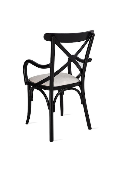 Gazzini Thonet Kolçaklı Sandalye Siyah - Beyaz
